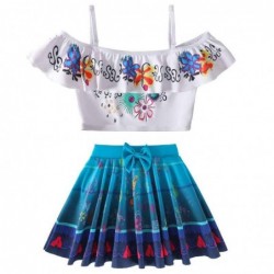 Size is 2T-3T(100cm) Encanto Mirabel bathing suits for 12 year olds two piece For Girls Ruffle Off Shoulder 2t-12t