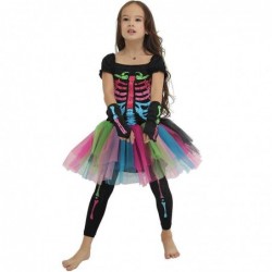 Size is baby-S For Baby Kids Woman Cosplay Colorful skull Punk girl Dress Costumes Halloween mother and me