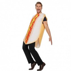 Size is M For Adult cosplay hot dog Funny food Costume Jumpsuit Halloween