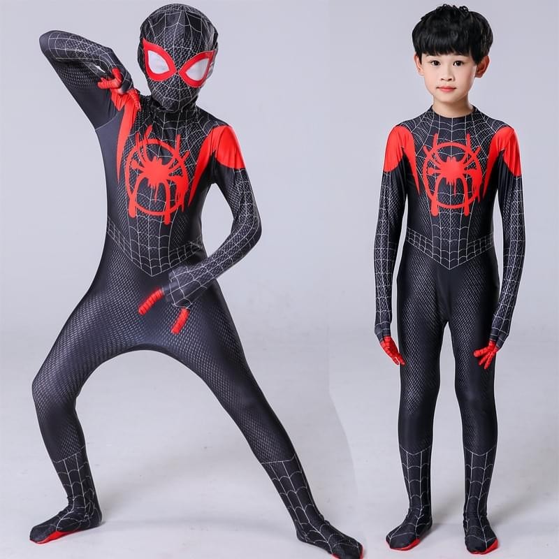 Boys Miles Morales Spiderman Halloween Costume Kids_MuFree