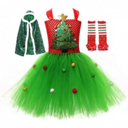 Size is S(2T-3T) For girls Christmas tree dress tutu costume halloween with Cloak or headband