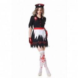 Size is M For woman terrible bloodstain Nurse dress Zombie Costumes Halloween