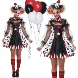 Size is M Harley Quinn Clown dress Black and red for adult sexy woman Costumes Halloween