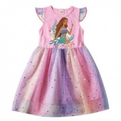 Size is 2T-3T(100cm) The Little Mermaid girls summer Dresses Tulle Mesh Flutter Sleeve 1 pieces birthday gift