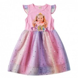 Size is 2T-3T(100cm) Diana and Roma summer Dresses for girls Flutter Sleeve Tulle Mesh pink birthday gift