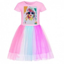 Size is 2T-3T(100cm) taylor swift 1 pieces Summer dress Short Sleeves Rainbow Dress for girls birthday