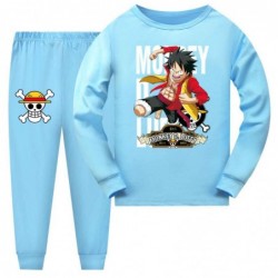 Size is 4T-5T(110cm) ONE PIECE Luffy Long Sleeve 2 Pieces Pajamas For kids Costumes