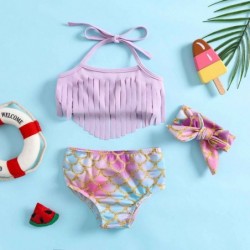 Size is 0-6M(70cm) Mermaid halter bikini two piece with Bow headband For Toddler Girl