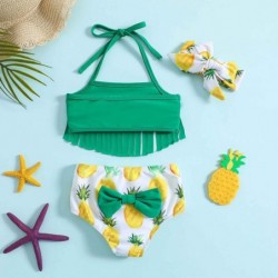 Size is 0-6M(70cm) Pineapple halter fringe bikini two piece For Toddler Girl with Bow headband