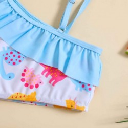 Size is 18M-24M(80cm) Toddler girls' Dinosaur two pieces Ruffle One Shoulder bikini 5 years old