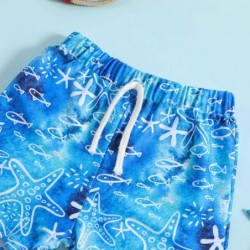 Size is 6M-12M starfish blue beach shorts Print beach shorts For boys 2 years old