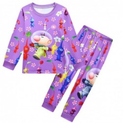 Size is 2T-3T(100cm) Pikmin Long Sleeve Pajamas sets For girls Pikmin Costumes