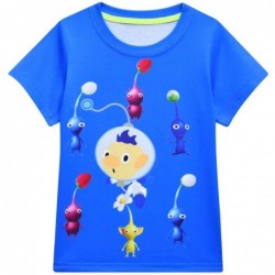 Size is 2T-3T(100cm) Short Sleeve Pikmin Summer T-Shirt For Boys 5T-6T blue Outfits