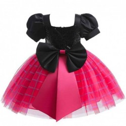 Size is 1T-2T(80cm) Spider-Woman Costumes For Girls Princess dress puff sleeve Bow Birthday Outfits