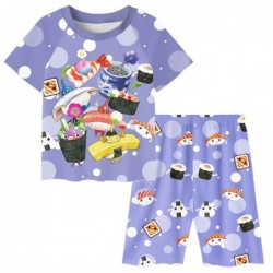 Size is 4T-5T(110cm) Pikmin summer Short Sleeve two-piece Pajamas for girls