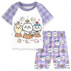 Size is 4T-5T(110cm) cat Chiikawa summer Pajamas for girls Short Sleeve two-piece