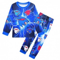 Size is 4T-5T(110cm) Mr Beast Lightning Cat Pajamas For kids Costumes Long Sleeve 2 Pieces