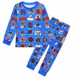 Size is 4T-5T(110cm) boys' DOORS Roblox Long Sleeve Pajamas 2 Pieces Costumes