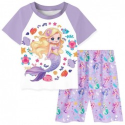 Size is 2T-3T(100cm) cute The Little Mermaid summer Pajamas Short Sleeve two-piece for girls