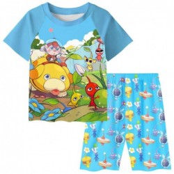 Size is 2T-3T(100cm) Boys' black Pikmin summer Pajamas Short Sleeve two-piece Pajamas