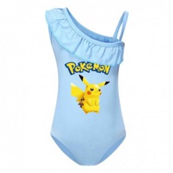 Size is 2T-3T(100cm) Pikachu swimsuits girls black swimsuit one piece Swimsuit with cap