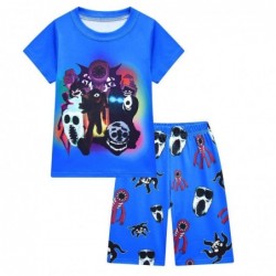 Size is 4T-5T(110cm) Short Sleeve two-piece summer boys' DOORS Roblox Pajamas