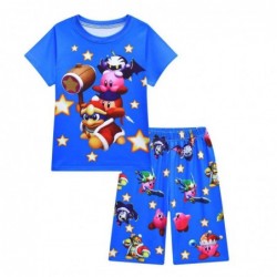 Size is 4T-5T(110cm) For kids game Kirby's summer Pajamas sets Short Sleeve 7 years old