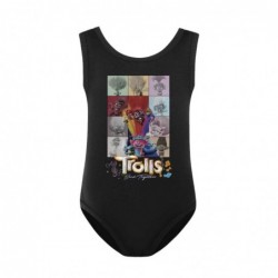 Size is 2T-3T(100cm) TROLLS' WORLD TOUR Girls' swimsuits one piece red High Waisted with cap