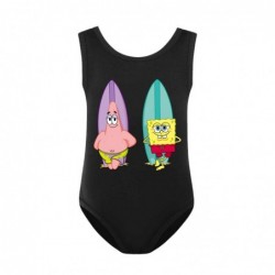 Size is 2T-3T(100cm) SpongeBob Girls' swimsuits one piece red High Waisted Swimsuit with cap