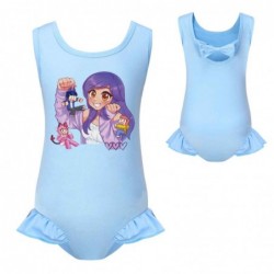 Size is 2T-3T(100cm) aphmau swimsuits for big girls one piece ruffled hem Swimsuit with cap