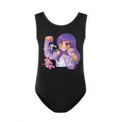 Size is 2T-3T(100cm) aphmau Girls' swimsuits one piece red High Waisted Swimsuit with cap