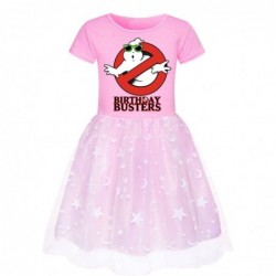 Size is 2T-3T(110cm) ghstbusters pink summer dress for girl tulle mesh 6 years cotton