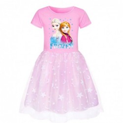 Size is 2T-3T(110cm) Elsa and Anna summer dress for girl tulle mesh lace 10 years