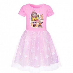 Size is 2T-3T(110cm) labubu summer dress for girl tulle mesh lace 10 years