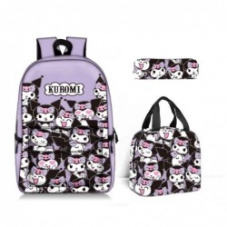 Size is onesize kawaii sanrio kuromi a backpack for girls big lunch bag pencil case cute Purple