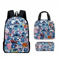 Size is onesize Stitch backpack for men lunch bag cartoon pencil case box