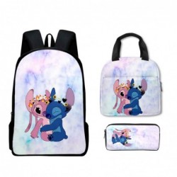 Size is onesize Stitch backpack kids boys lunch bag cartoon pencil case kit