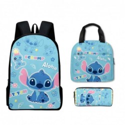 Size is onesize Stitch backpack for school cute lunch bag pencil case boys