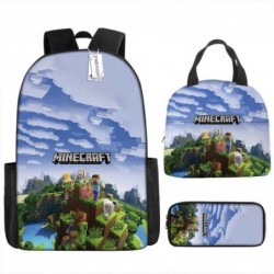 Size is onesize minecraf travel backpack lunch bag for teens big pencil case