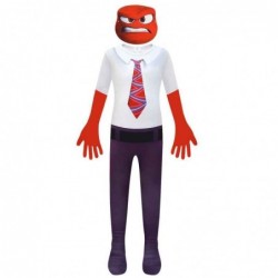 Size is 3T-4T(110cm) kid's Inside Out Anger Costumes red Jumpsuit Halloween with mask