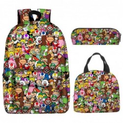 Size is onesize Super Mario boys school bag lunch bag boys pencil case girls