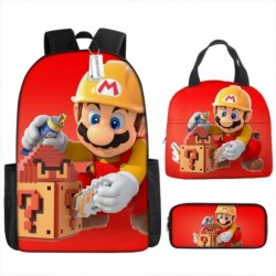 Size is onesize Super Mario backpack boyz lunch bag boys pencil case girls