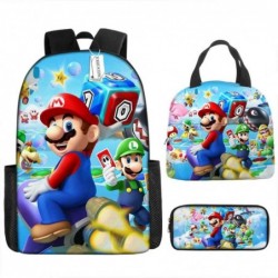 Size is onesize Super Mario travel backpack lunch bag boys pencil case girls