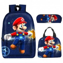 Size is onesize Super Mario backpack boys canvas lunch bag anime pencil case