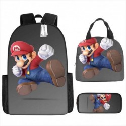 Size is onesize Super Mario travel backpack lunch box girls pencil case kit