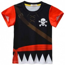 Size is 3T-4T(110cm) Pirate Print TWO PIECE SET For kids Short Sleeves T-shirt 5T-6T summer Outfits