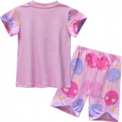 Size is 3T-4T(110cm) Girls' Kuromi Print TWO PIECE SET Short Sleeves T-shirt summer Outfits