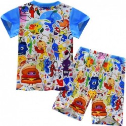 Size is 3T-4T(110cm) kids' Pikmin Print Two Piece Set Pajamas Short Sleeves T-shirt