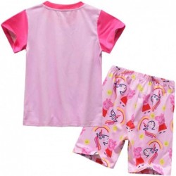 Size is 3T-4T(110cm) girls' Peppa Pig Two Piece Set Pajamas Short Sleeves T-shirt