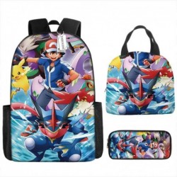 Size is onesize Pokemon boys school bag lunch bag cool anime pencil case